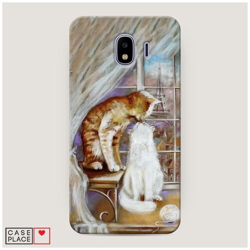 фото Чехол пластиковый samsung galaxy j4 влюбленные котики 1 case place