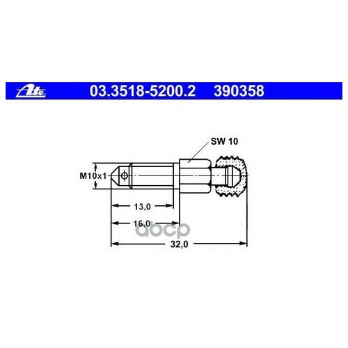 Штуцер прокачки MERCEDES-BENZ 000 420 35 55 VAG 1K0 615 273 A, 03351852002 ATE 03.3518-5200.2