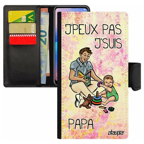 фото Чехол книжка для мобильного iphone 8 plus, "не могу - стал папой!" пародия карикатура utaupia