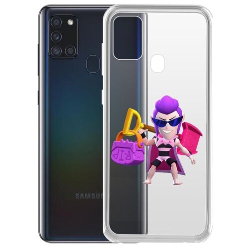 Чехол-накладка Clear Case Brawl Stars-Пляжный Мортис для Samsung Galaxy A21s (A217) чехол накладка clear case brawl stars пляжный мортис для vivo y31