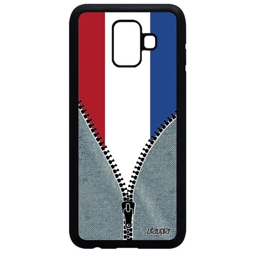 фото Красивый чехол на смартфон // galaxy a6 2018 // "флаг голландии на молнии" стиль патриот, utaupia, серый