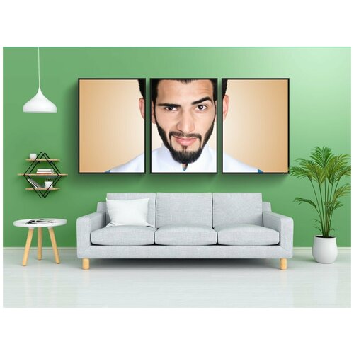 фото Набор модулных постеров для интерьера "обои на стену, мальчик, модель" 60x90 см. в тубусе, без рамки lotsprints