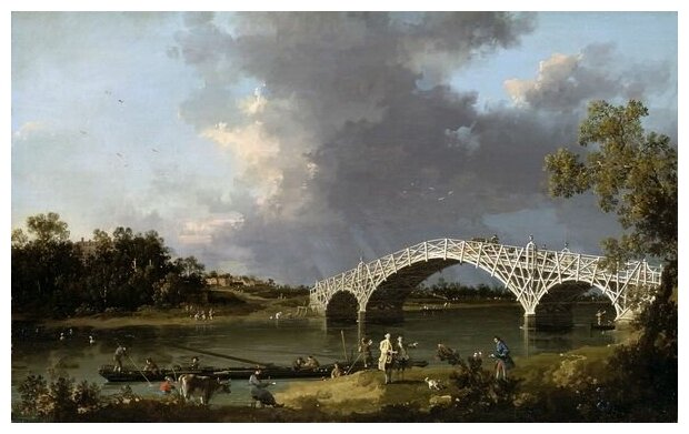 Репродукция на холсте Старый мост Уолтон (Old Walton Bridge) 49см. x 30см.