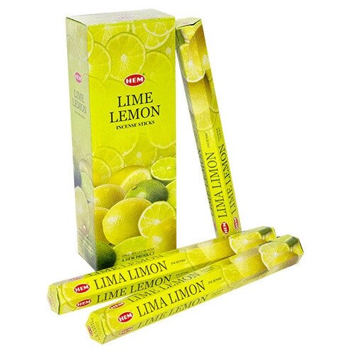 Благовония палочки HEM Лимон Lemon 120шт благовоние hem лайм лимон lime lemon блок 6 упаковок