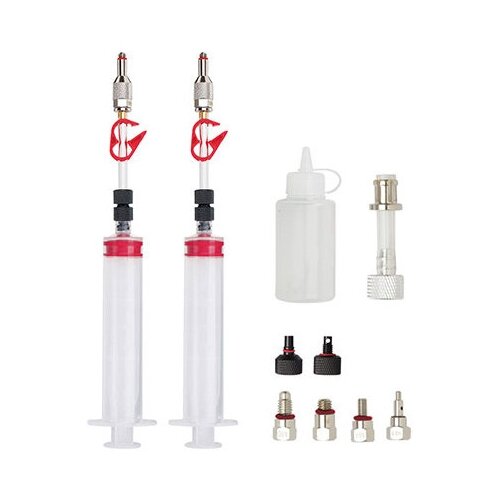 фото Jagwire wst031 комплект для заправки гидролинии маслом с адаптерами shimano, magura, tektro, giant