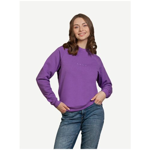 Фиолетовый женский свитшот «просто» без капюшона и молнии, размер M (46)