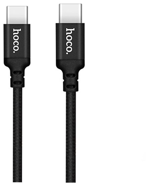 Usb Кабель-зарядка Type-C на Type-C Hoco X14 Double 3A 60W 1м в тканевой оплетке черный