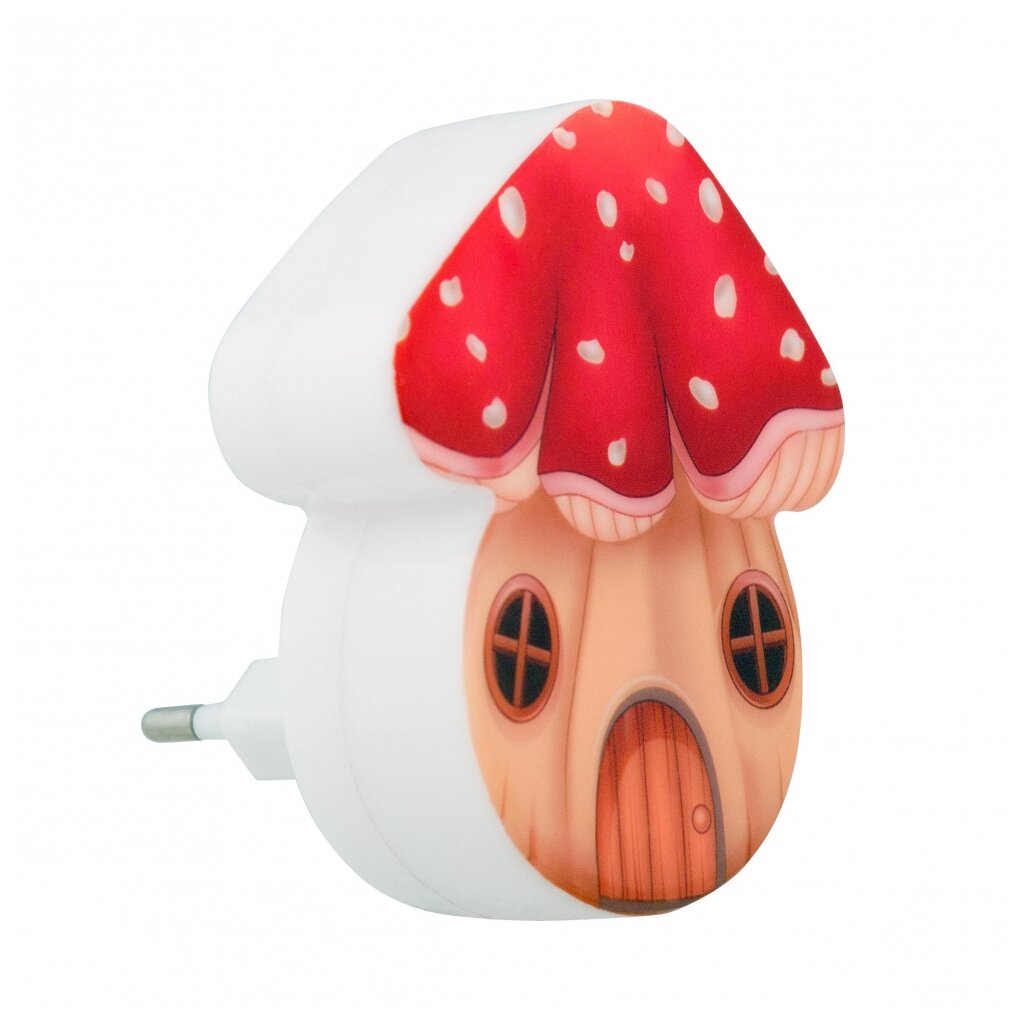 фото Ночник СТАРТ Гриб-домик красный светодиодный, 0.5 Вт