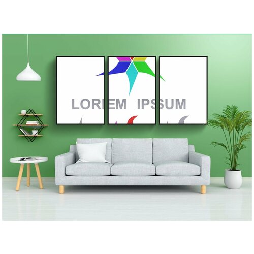 фото Набор модулных постеров для интерьера "звезда, логотип, вектор" 60x90 см. в тубусе, без рамки lotsprints