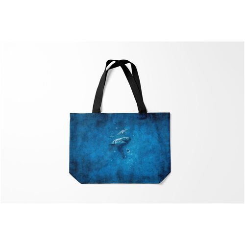 фото Сумка-шоппер / 46х35 см / морские жители / акулы shark burnettie