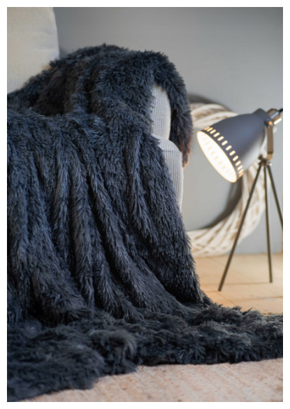 Пушистый плед-покрывало с длинным ворсом Royal Luxery, 230х210 см (серый) - фотография № 4