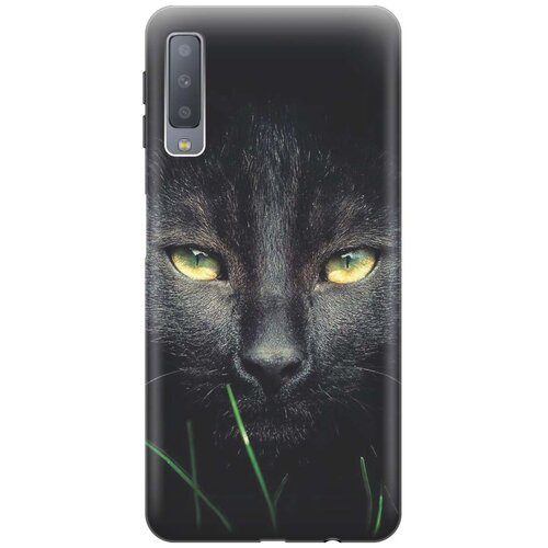 фото Gosso ультратонкий силиконовый чехол-накладка для samsung galaxy a7 (2018) с принтом "кошка в темноте"