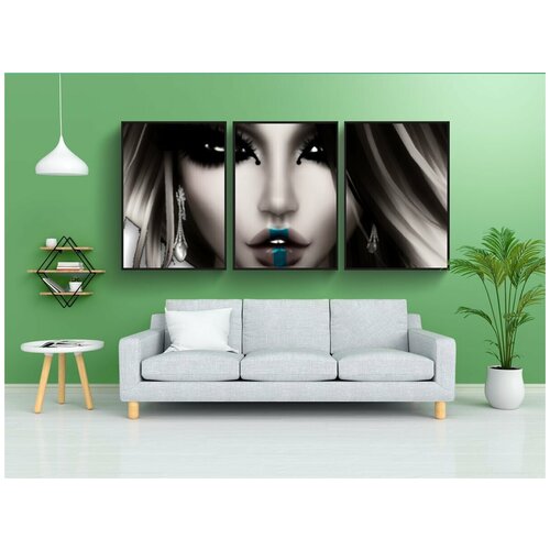 фото Набор модулных постеров для интерьера "в imvu, аватар, женский пол" 60x90 см. в тубусе, без рамки lotsprints