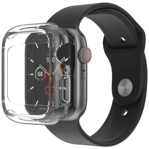 Силиконовый чехол для Apple Watch 4/5/6/SE 44mm Amazingthing Outre drop-proof Full Clear/защитный чехол/кейс/защита дисплея/противоударный бампер