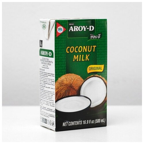 Кокосовое молоко AROY-D, растительные жиры 17-19%, 500 мл