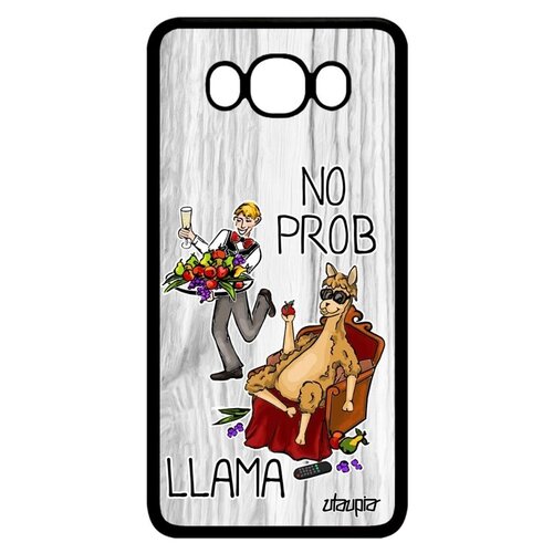 фото Противоударный чехол на телефон // galaxy j7 2016 // "no prob lama" дизайн супер лама, utaupia, светло-зеленый