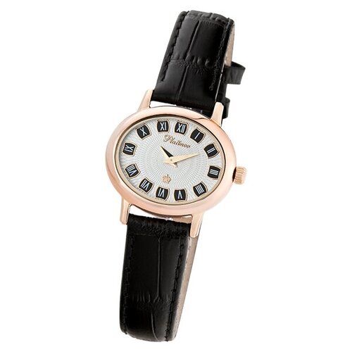 фото Часы наручные кварцевые "аврора" золото 585*, вст серебро 925* 74130.229 platinor