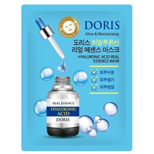 Маска DORIS HYALURONIC ACID REAL ESSENCE MASK для лица тканевая, 25 мл./В упаковке шт: 1