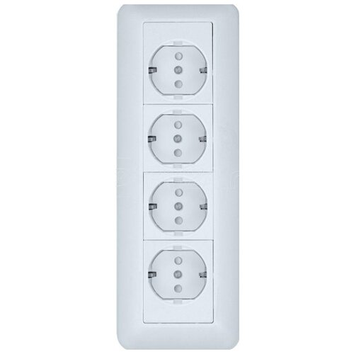 Розетка Systeme Electric RA16-411M-BI ПРИМА, 16 А, с защитной шторкой, с заземлением