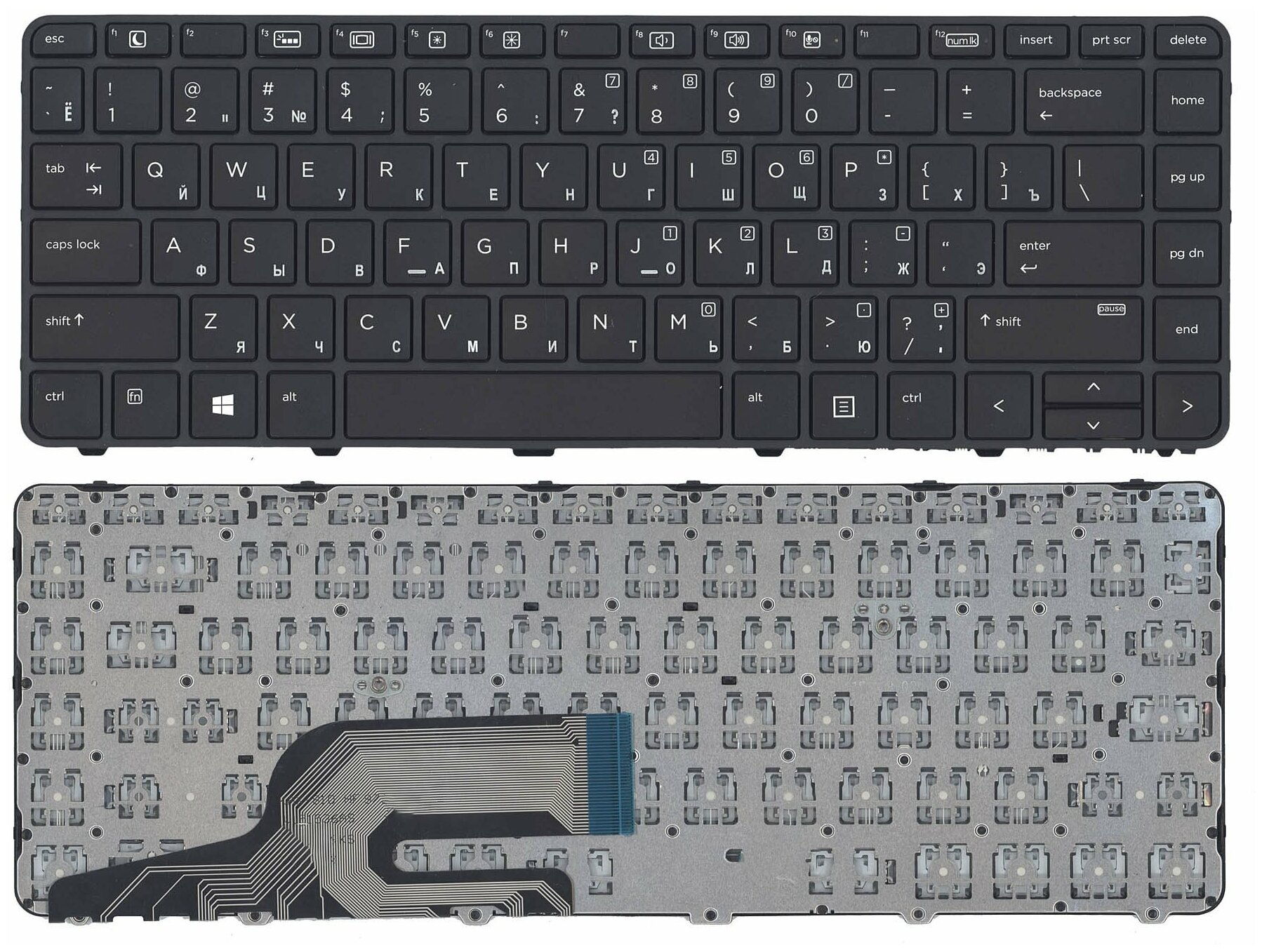 Клавиатура для ноутбука HP Probook 430 G3 440 G3 430 G4 440 G4 445 G3 черная с рамкой 1030₽