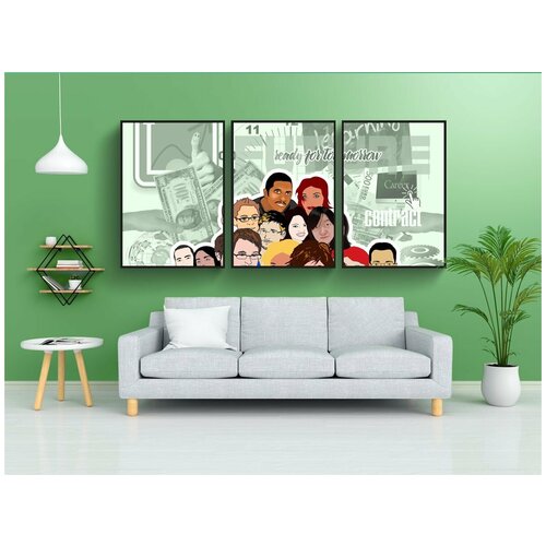 фото Набор модулных постеров для интерьера "голова, люди, группа" 60x90 см. в тубусе, без рамки lotsprints