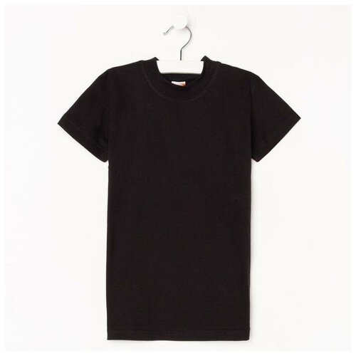 фото Футболка ata, хлопок, однотонная, размер 152, черный