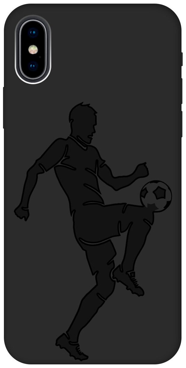 Силиконовый чехол на Apple iPhone Xs / X / Эпл Айфон Икс / Икс Эс с рисунком "Football" Soft Touch черный