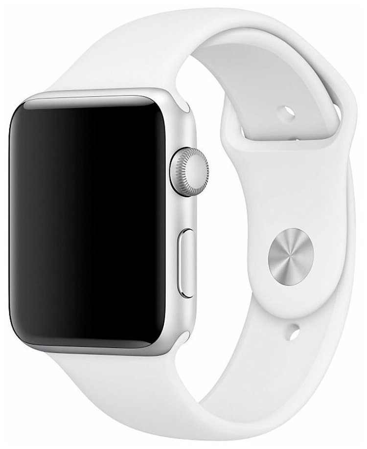 Силиконовый ремешок на Apple Watch series 1-7 SE 38 40 и 41 mm / Белый браслет для смарт часов Эппл Вотч 1 2 3 4 5 6 7 и СЕ 38-40-41 мм