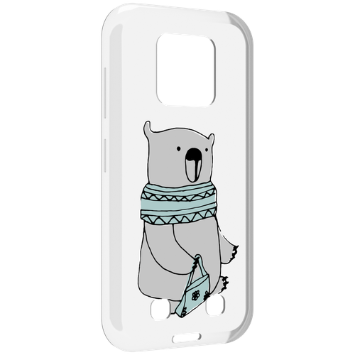 Чехол MyPads Модный медведь для Oukitel WP18 задняя-панель-накладка-бампер