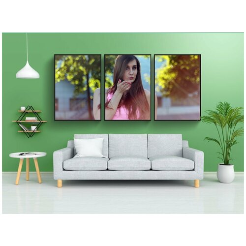 фото Набор модулных постеров для интерьера "женщина, девочка, природа" 60x90 см. в тубусе, без рамки lotsprints