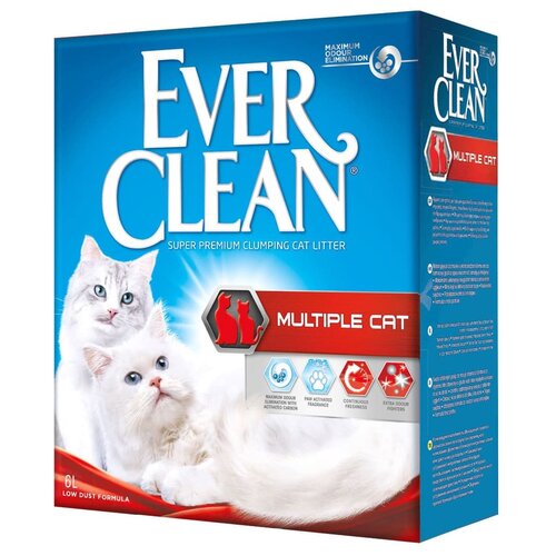 Комкующийся наполнитель Ever Clean Multiple Cat, 6л, 1 шт. комкующийся наполнитель ever clean less trail less track 6л 4 шт