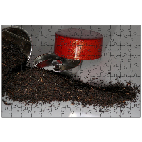 фото Магнитный пазл 27x18см."чай, листья чая, чайник" на холодильник lotsprints