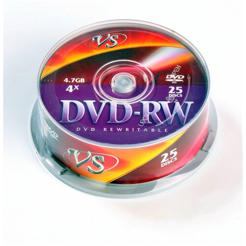 VS Диск DVD-RW VS 4.7Gb 4x Cake Box, 25шт
