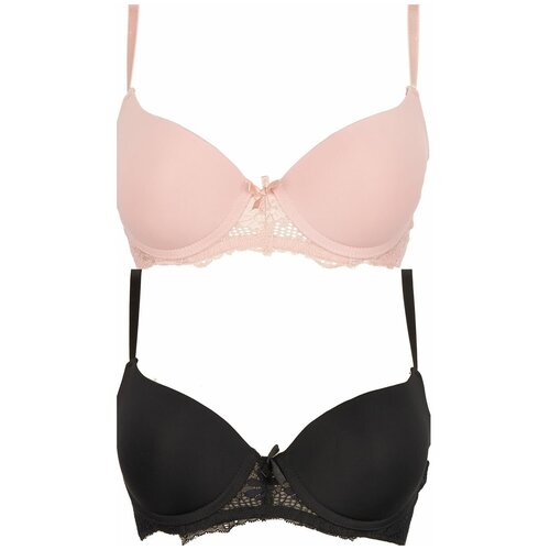 Набор из 2 бюстгальтеров пуш-ап Marilyn Monroe | Бюстгальтеры Push-Up | черный с розовым | 36C