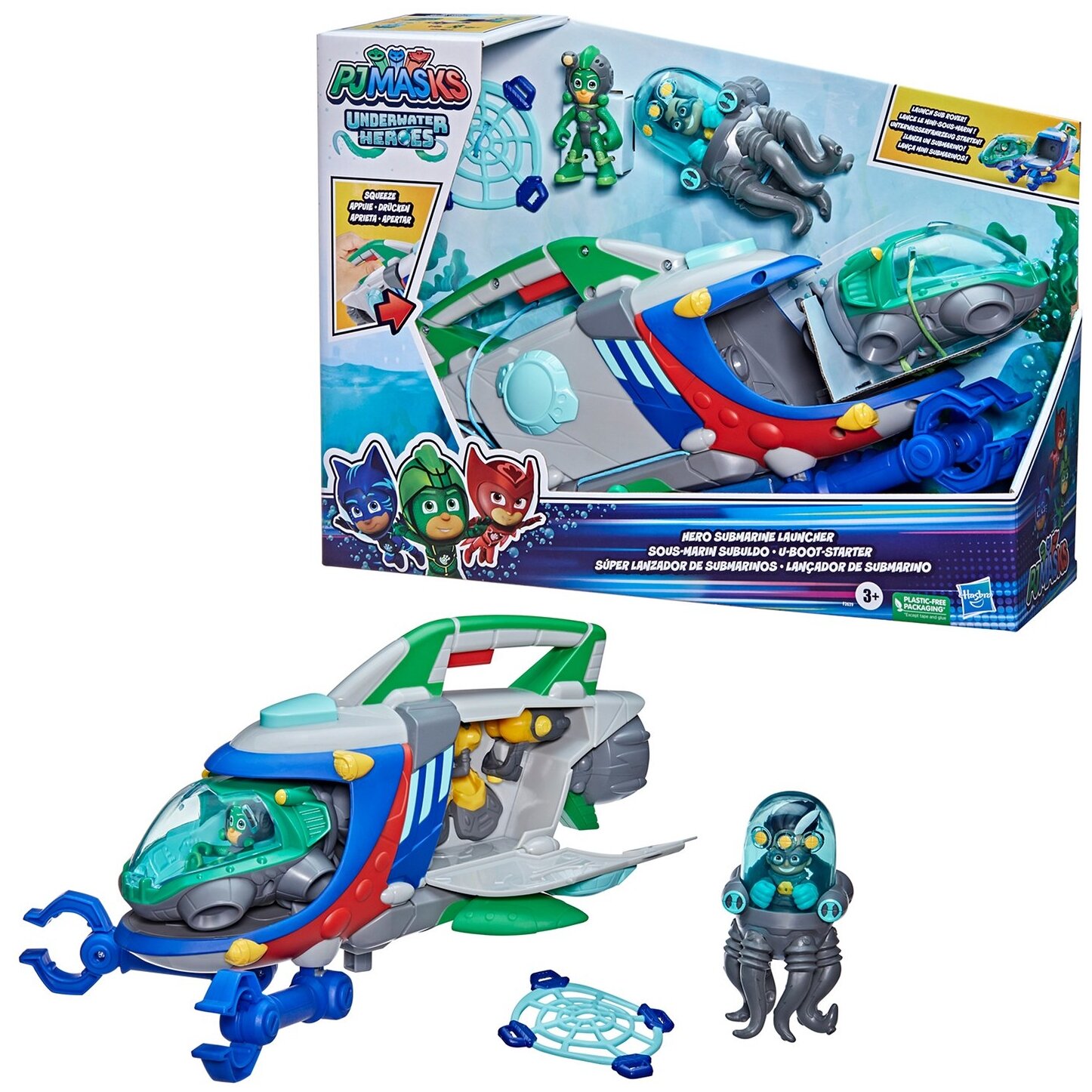 PJ masks Игровой набор "Большая субмарина героев в масках" - фото №3