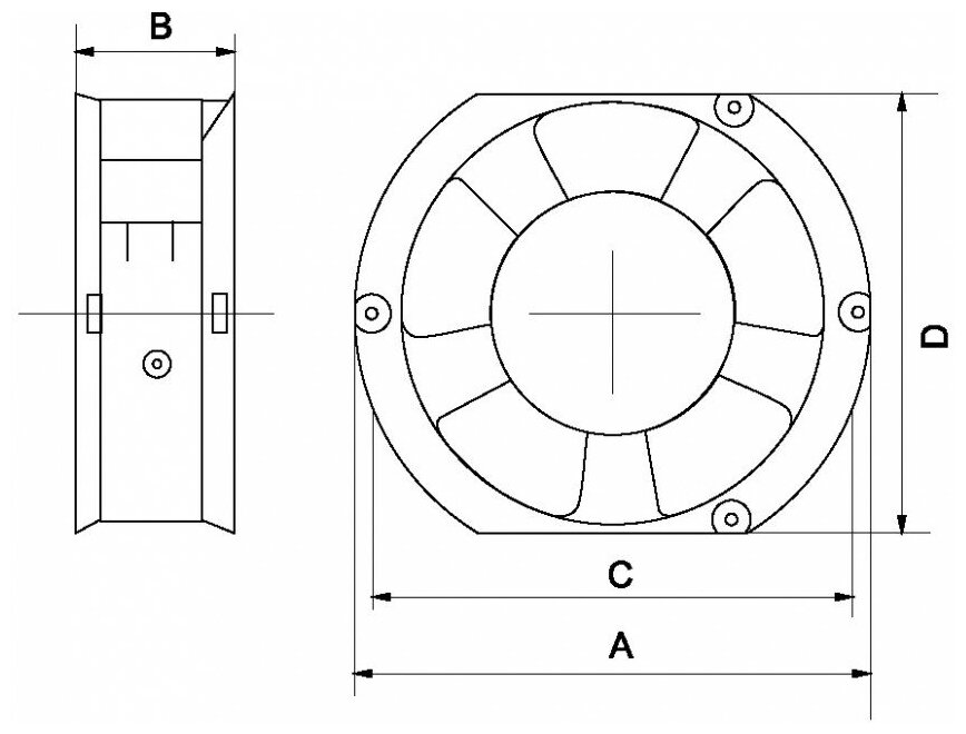 RQA 172x150x50HSL 220VAC Вентилятор - фотография № 2