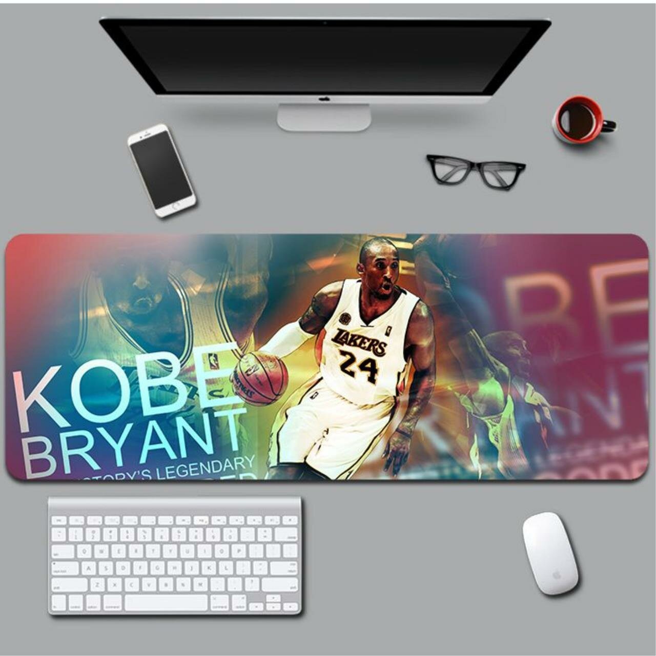 Коврик игровой компьютерный для мыши 700х300х4мм Коби Брайнт NBA №19