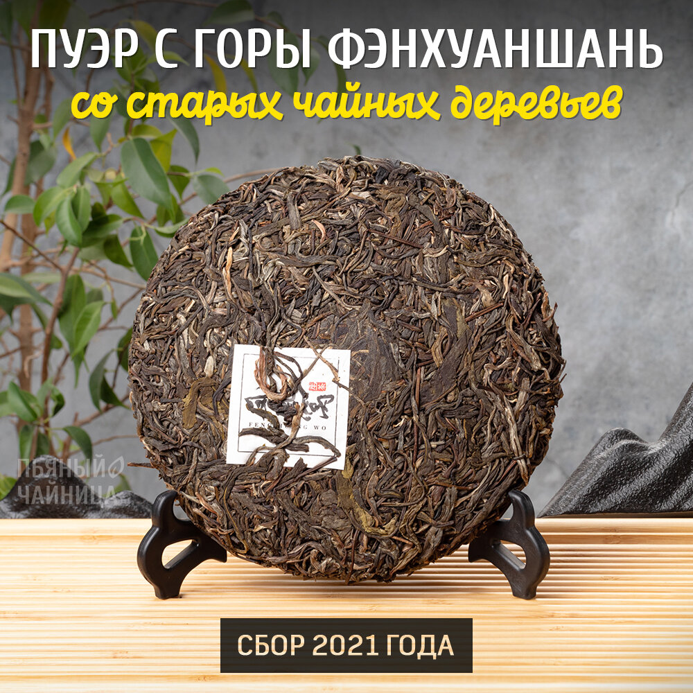 Китайский чай Шен Пуэр "Гнездо Феникса" 2021 год блин 357 грамм