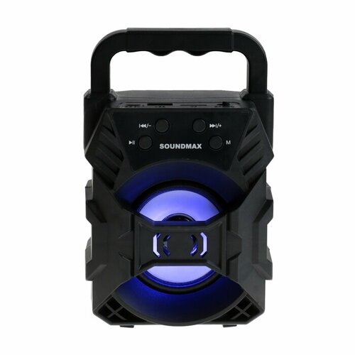 Портативная колонка Soundmax SM-PS5027B, 8Вт, 800мАч, FM, BT 5.0, microSD, USB, подсветка