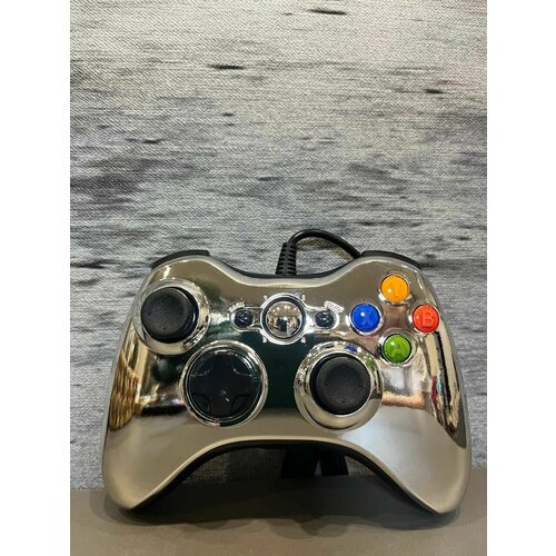 Джойстик геймпад проводной для игровой приставки Xbox 360 и ПК Серебряный Блеск 179000₽