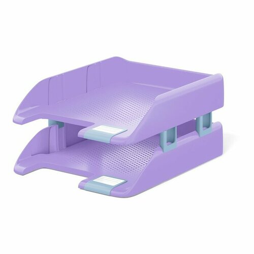 Набор лотков горизонтальных - трансформеров для бумаг ErichKrause Forte Manga с боковыми креплениями 2 штуки зеленый 1376₽