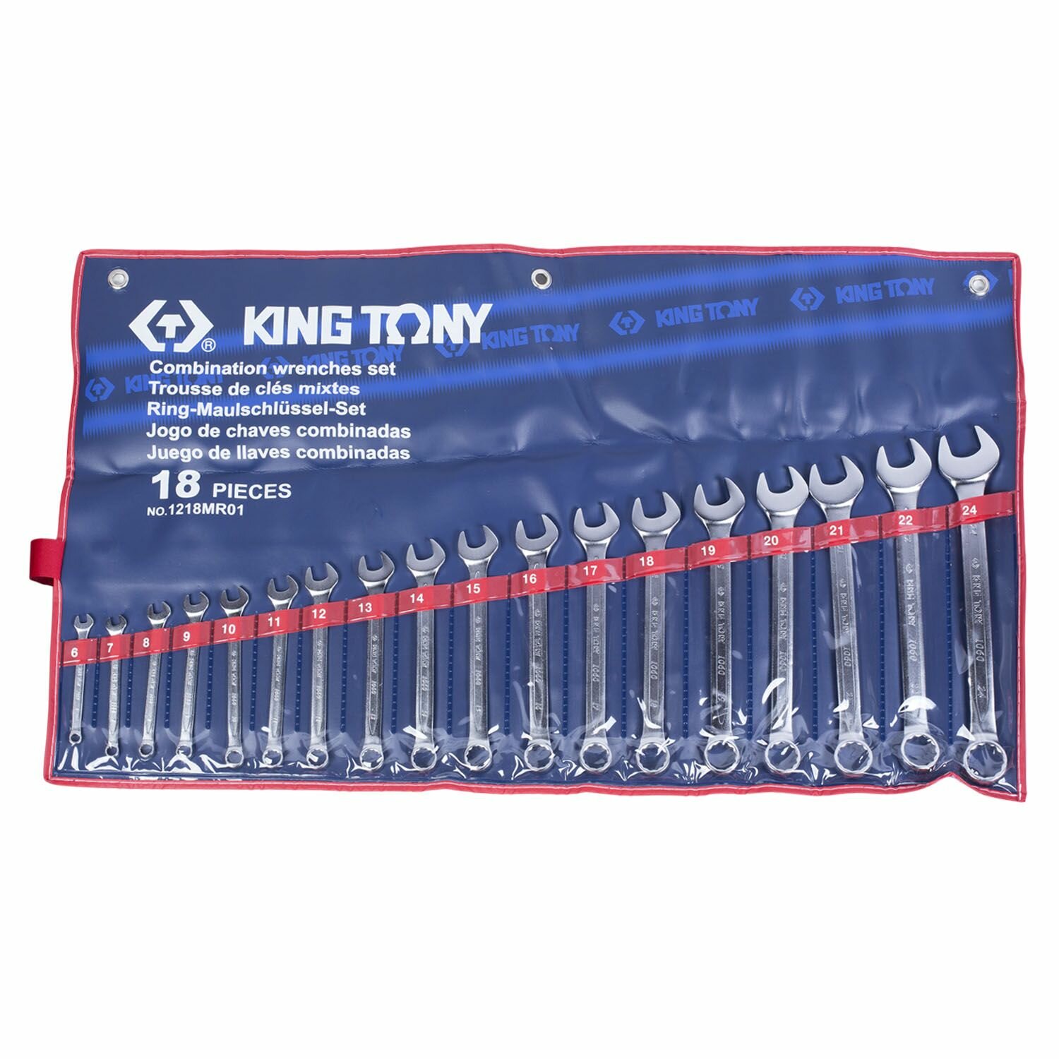 Набор комбинированных ключей 6-24 мм 18 предметов KING TONY 1218MR01