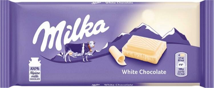Белый Шоколад Milka 100 грамм Упаковка 22 шт