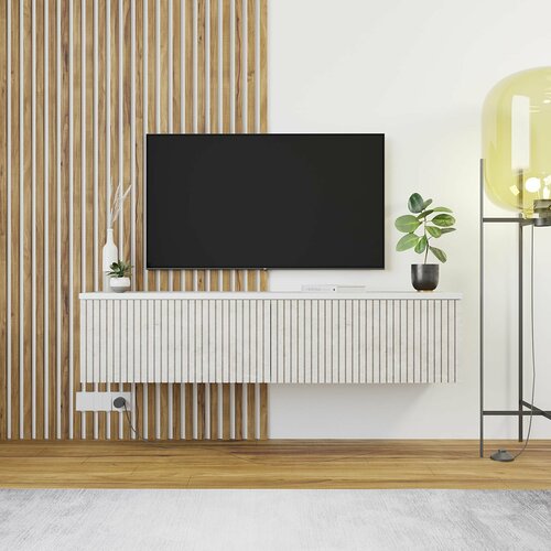 Тумба под телевизор подвесная Фриз 137х31х29 см БелыйВерона 8231₽