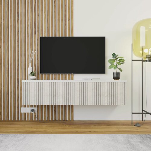 Изображение товара Тумба под телевизор подвесная Фриз 137х31х29 см, Белый/Верона
