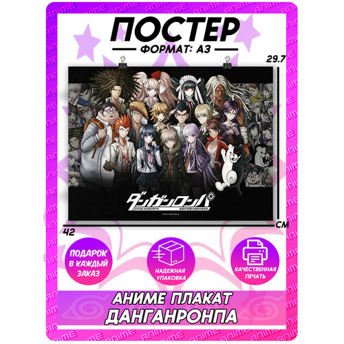 Аниме плакат Данганронпа на стену 395₽