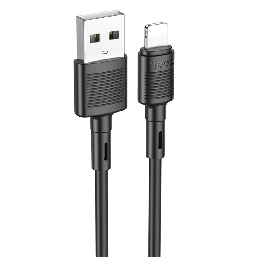 Кабель для айфон USB HOCO X83 Victory USB - Lightning, 2.4А, 1 м, черный