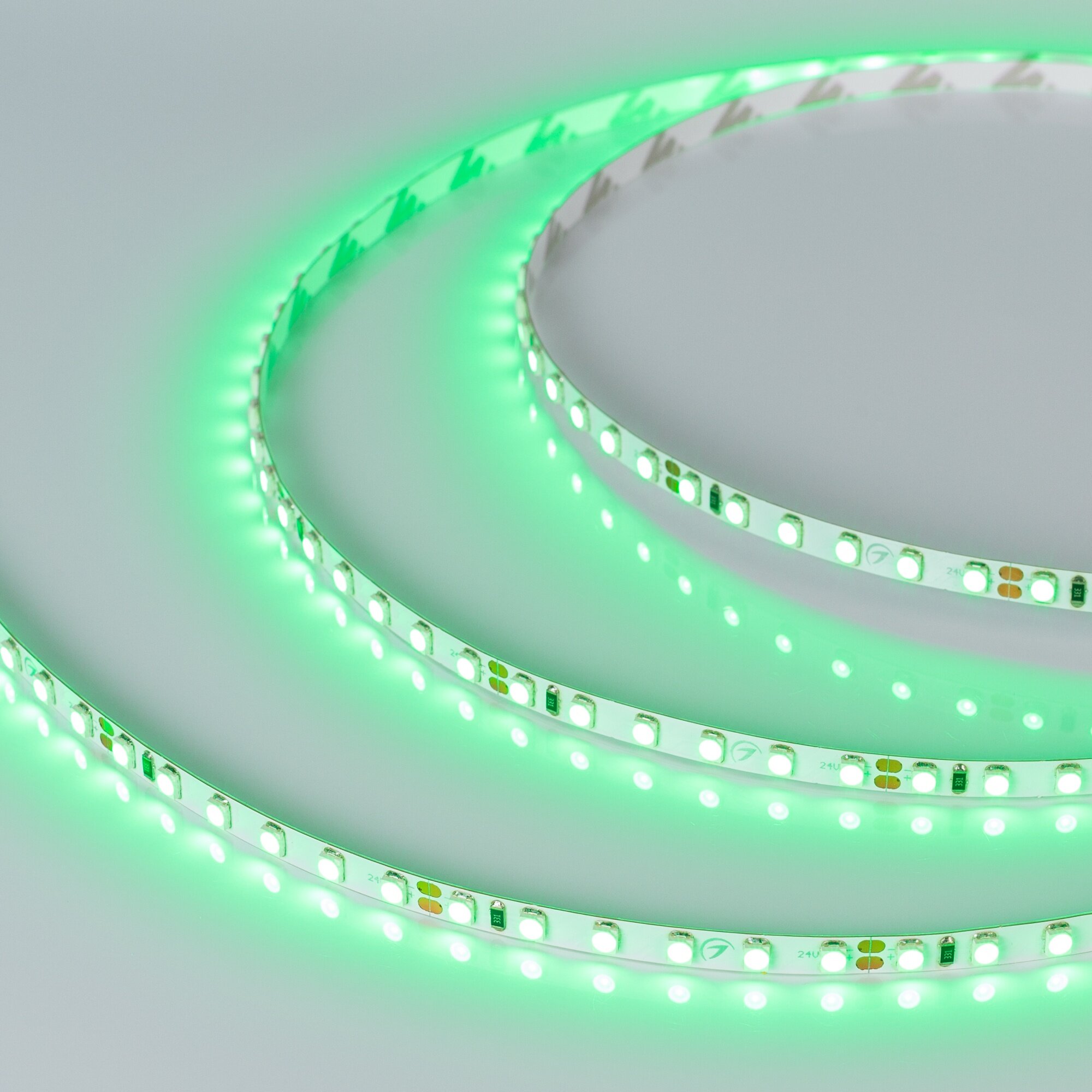 Светодиодная Лента RT-A120-5mm 24V Green (9.6 W/m, IP20, 2835, 5m) (Arlight, узкая) 015663(2)