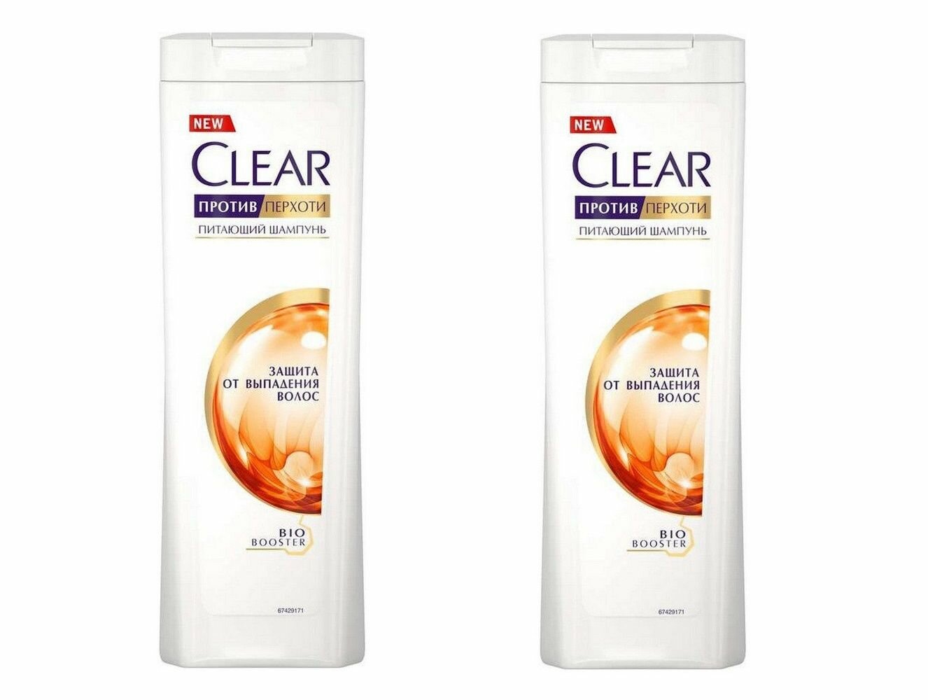 Clear Шампунь для волос женский Защита от выпадения волос, 400 мл, 2 шт