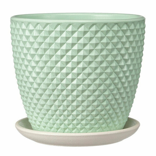 Горшок бетонный с поддоном грань зеленый бутон 215 л 2256₽